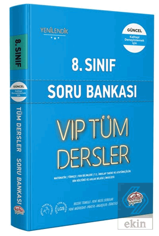 Editör 8. Sınıf LGS VİP Tüm Dersler Soru Bankası