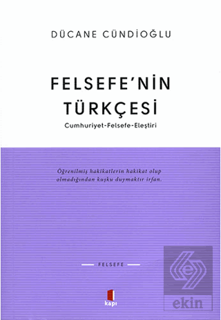 Felsefe\'nin Türkçesi