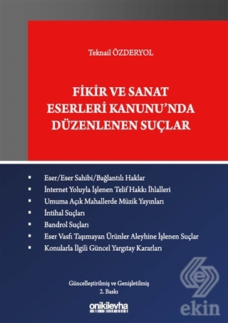 Fikir ve Sanat Eserleri Kanunu'nda Düzenlenen Suçl