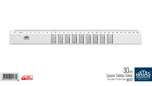 Hatas ÇARPIM TABLOLU CETVEL 30cm.