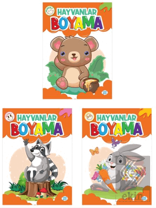 Hayvanlar Boyama Kitabı (3 Kitap)