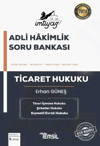 İmtiyaz Adli Hakimlik Soru Bankası Ticaret Hukuku