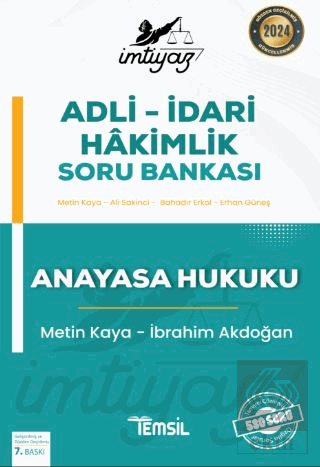 İmtiyaz Adli - İdari Hakimlik Soru Bankası Anayasa