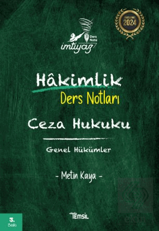 İmtiyaz Ceza Hukuku Genel Hükümler Hakimlik Ders N