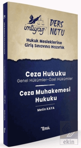 İmtiyaz HMGS Ders Notları Ceza Hukuku & Ceza Muhakemesi Hukuku