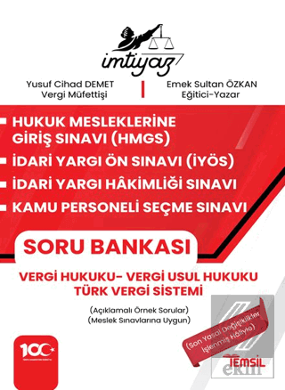 İmtiyaz HMGS - İYÖS- İYHS - KPSS Vergi Hukuku Soru Bankası Vergi Hukuk