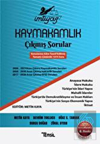 İmtiyaz Kaymakamlık Çıkmış Sorular