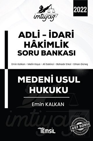 İmtiyaz Medeni Usul Hukuku Adli Hakimlik Soru Bank