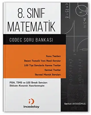 İncedetay Yayıncılık 8. Sınıf LGS Matematik Codec