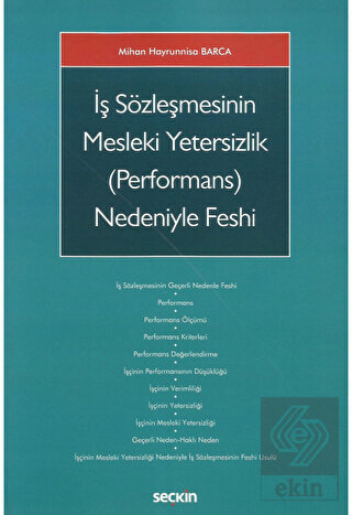 İş Sözleşmesinin Mesleki Yetersizlik (Performans)