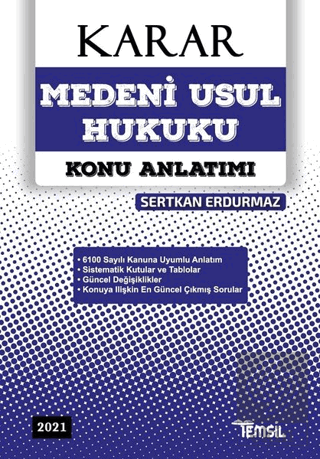 Karar Medeni Usul Hukuku Konu Anlatımı 2021