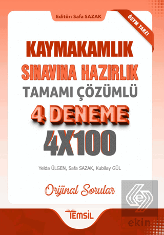 Kaymakamlık Sınavına Hazırlık Tamamı Çözümlü 4 Den