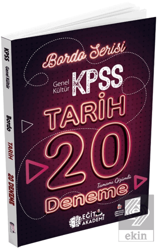 KPSS Tarih Tamamı Çözümlü 20 Bordo Deneme Sınavı