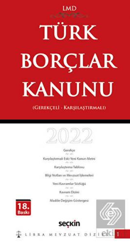 LMD 1 Türk Borçlar Kanunu Gerekçeli - Karşılaştır