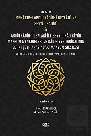 Manzum Menakıb-ı Abdülkâdir-i Geylani ve Seyyid Ka