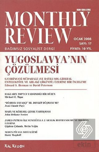 Monthly Review Bağımsız Sosyalist Dergi Sayı: 17 /