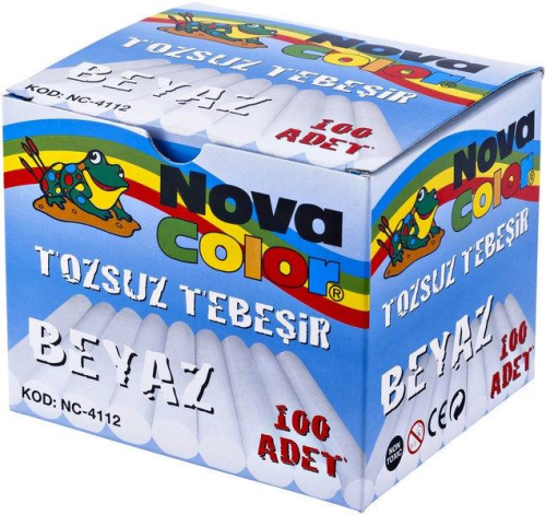 N.COLOR TOZSUZ TEBEŞİR 100 LU KUTU BEYAZ