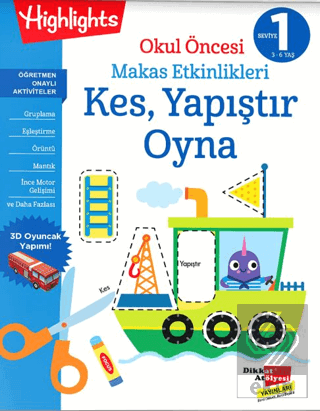 Okul Öncesi Makas Etkinlikleri Kes, Yapıştır, Oyna 1. Seviye