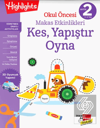 Okul Öncesi Makas Etkinlikleri Kes, Yapıştır, Oyna 2. Seviye