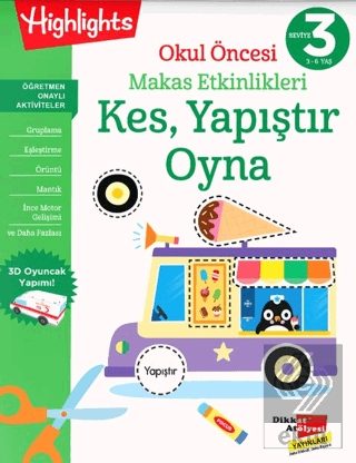 Okul Öncesi Makas Etkinlikleri Kes, Yapıştır, Oyna 3.