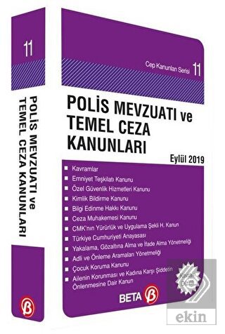 Polis Mevzuatı ve Temel Ceza Kanunları Eylül 2019