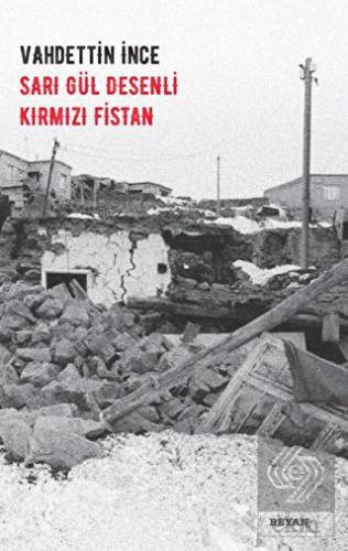 Sarı Gül Desenli Kırmızı Fistan