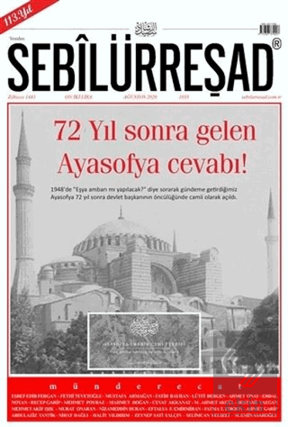 Sebilürreşad Dergisi Sayı: 1055 Ağustos 2020