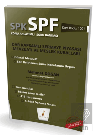 SPK - SPF Dar Kapsamlı Sermaye Piyasası Mevzuatı v