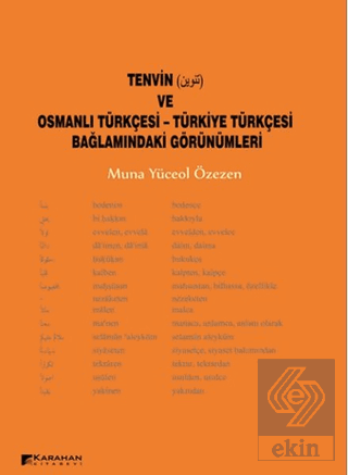 Tenvin ve Osmanlı Türkçesi - Türkiye Türkçesi Bağl