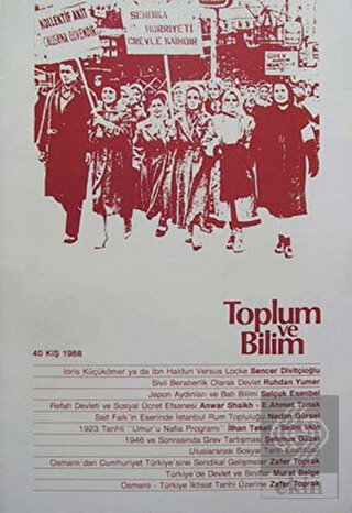 Toplum ve Bilim Sayı:40