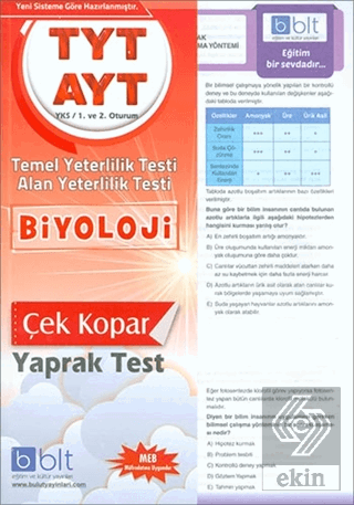 TYT AYT Biyoloji Yaprak Test