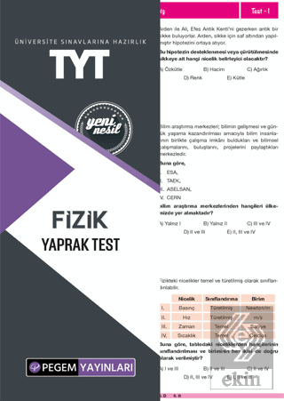 TYT Fizik Yaprak Test