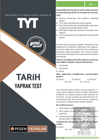 TYT Tarih Yaprak Test