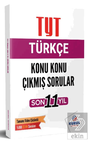 TYT Türkçe Son 11 Yıl Konu Konu Çıkmış Sorular ve Video Çözümleri