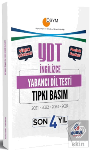 YDT İngilizce Son 4 Yıl Tıpkı Basım Çıkmış Sorular ve Video Çözümleri