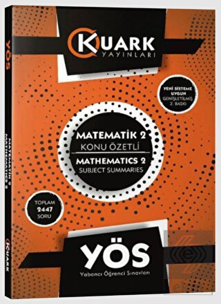 YÖS Matematik 2 Konu Özetli Kuark Yayınları